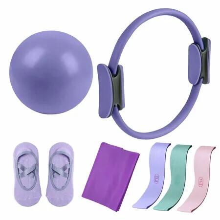 Pilates Yoga Essential Kit,Pilates Yoga Sets for Women,Portable Fitness Equipment,For Home Workout,Gym Training, Pilates Yoga Color Purple