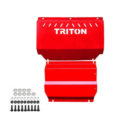 3mm Red Bash Plate Sump Guard 2 Pieces For Mitsubishi Triton ML MN 2006-2015 Underbody