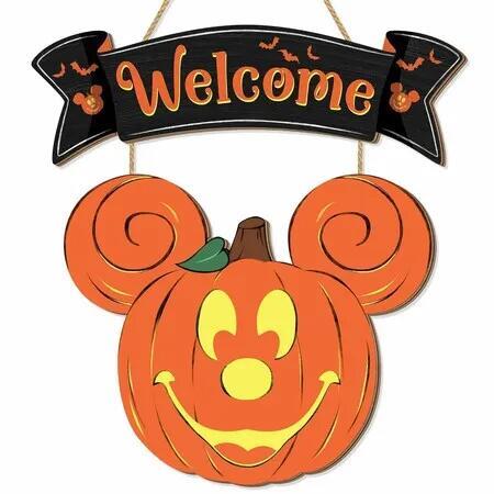 Pumpkin Mouse Wooden Halloween Pendant Welcome Door Decoration Ideal For Halloween Decorations And Festive Events