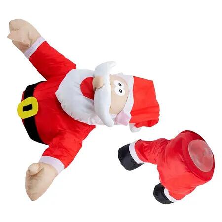 Crashing Santa Animated Christmas Decorations for Lawns Yard Garden Home, Christmas Brokes Out from Window Window Crasher Brokes Out, Santa
