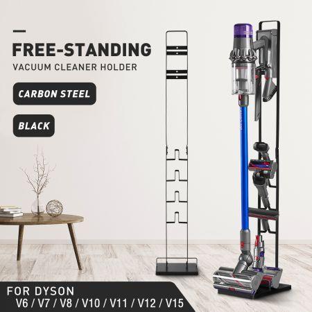 Vacuum Stand Rack Cleaner Accessories Holder Free Standing Compatible for Dyson V6 V7 V8 V10 V11 V12 V15 Black