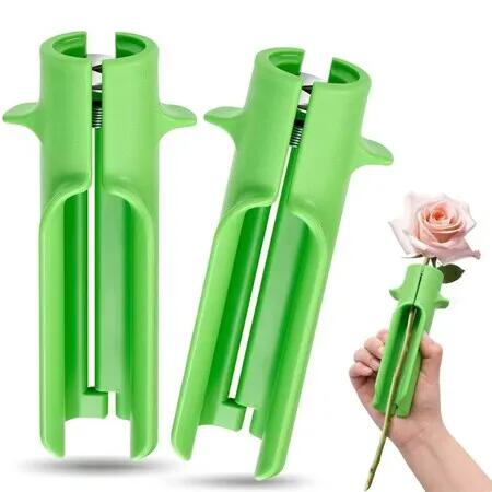 2 Pack Gardening Flower Cleaner Cutter Rose Strippers Thorn Remover and Leaf Removal in Flower Shops(Green)