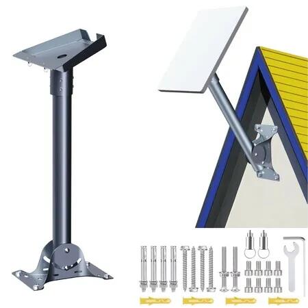 Starlink Gen 3 Mount Adapter Aluminum Alloy, 15.7 inch Heavy Duty Steel Pivot Pole Pipe with Adjustable Base Mount Kit Compatible for Roof