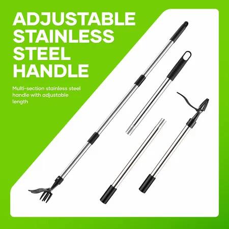 Stand Up Weed Puller 120cm Garden Lawn Manual Hand Weeding Tool Plant Dandelion Root Weeder Extractor Picker Grabber Claws Stainless Steel Long Handle
