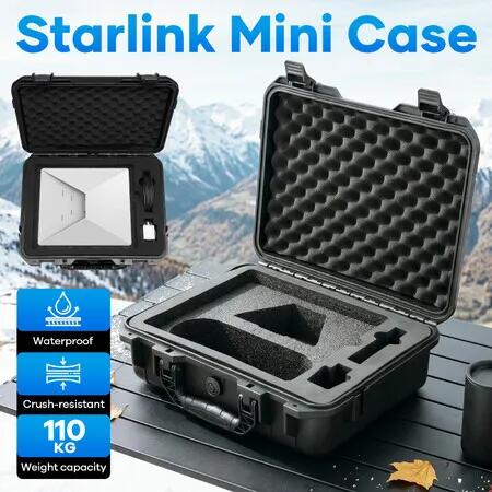 Starlink Mini Case Hard Shell Travel Camping Storage Carrying Box Waterproof Protective Bag for Star Link Dish Power Supply Accessories 43.5x34.8x15cm