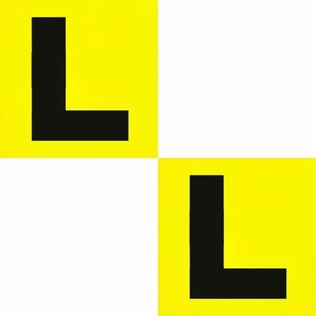 2PCS Learning Learner Driver Magnetic Yellow L Plate Car Licence
