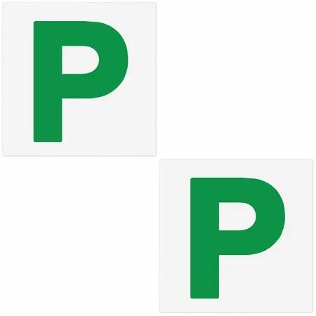 2 Pcs Magnetic Learner Driver Plates,Green P and L Plates with Magnetic for Learning Learner Driver Car Licence