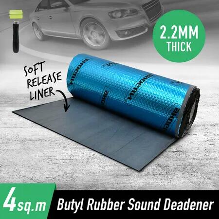 Butyl Sound Deadener Insulation Car Deadening Mat Automotive Shock Proofing Audio Noise Shield Truck Vibration Dampening Rubber 2.2mm 4 SQM 50x800cm