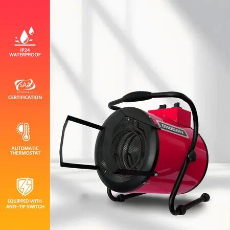 3000W Electric Fan Heater Industrial Workshop Room Space Carpet Dryer Warm Hot Air Blower Portable Standing Fast Heating Warehouse Office Greenhouse