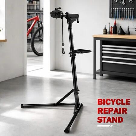 Bicycle Bike Repair Stand Adjustable MTB Maintenance Mechanic Cycle Workstand Station Tool Tray Clamp Shop Home Mountain Road Holder Workshop Rack 50kg