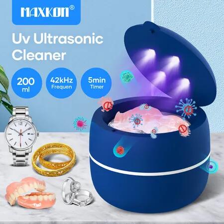Ultrasonic UV Cleaner Dentures Aligner Retainer Cleaning Device Machine Whitening Tray for Jewelry Diamond Ring