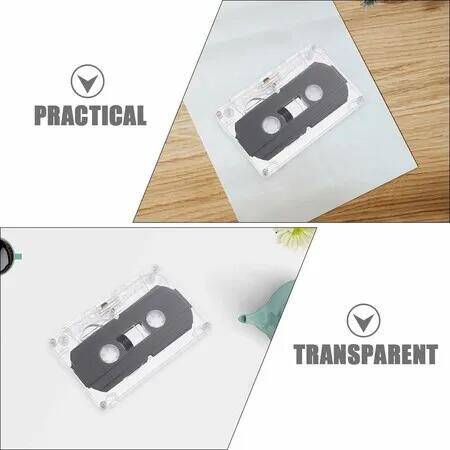 7 Pcs Blank Cassette Tapes 60 Minute Recordable Clear Audio Cassette Tape for Speech Music Recording, Audio Tapes