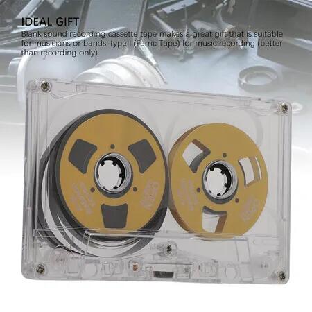 Blank Cassette Tape, 50 Minutes Recording, Normal Bias Double Sided, Metal Sound Cassette Tape with Transparent Box