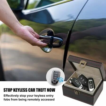 Faraday Box, Carbon Fiber Texture Diyife RFID Box for Car Keys, 11.5 x 9 x 6.2 cm