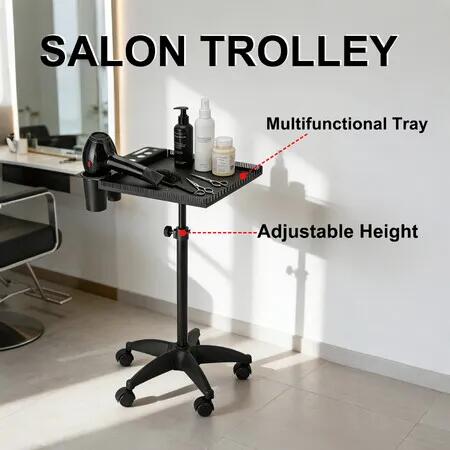 Hair Salon Trolley Hairdressing Storage Cart Beauty Parlor Tattoo Tool Colouring Bowls Extension Tray Spa Stand on Wheels Rolling Organiser Adjustable