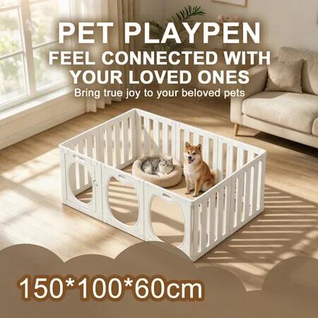 Pet Dog Cat Playpen 10 Panels Indoor Kitty Puppy Enclosure Safety Fence Play Yard Crate Small Animal Exercise Activity Centre Whelping Box Barrier