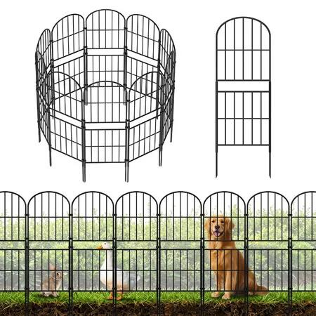 Decorative Garden Fence 10 Panels No Dig Metal Wire Flower Bed Border Edging Animal Dog Barrier Lawn Patio Backyard Outdoor Arched Fencing 3.2mx97cm