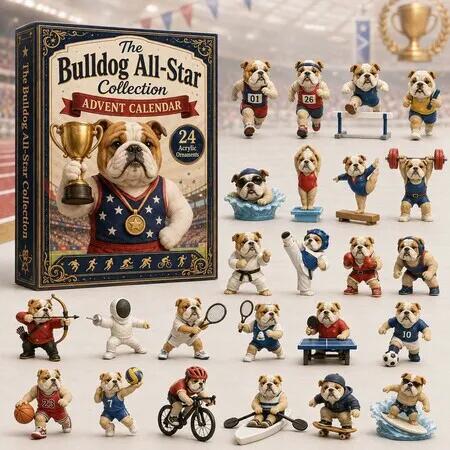 Bull Dog All-Star 24DAYS Christmas Advent Calendar 2026 Blind Box Countdown 2D Acrylic Pet Love Christmas Tree ornaments Surprise Figures Holiday