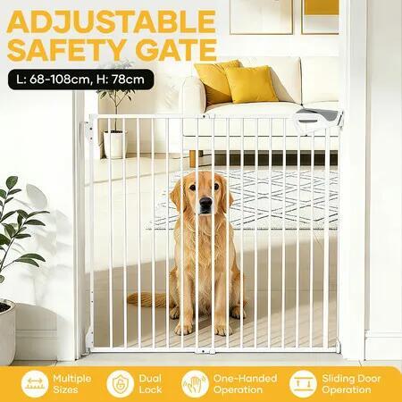 Pet Dog Safety Gate Cat Fence Enclosure 78cm Tall Safe Guard Stair Security Barrier Retractable Puppy Low Containment System for Kitchen Doorway