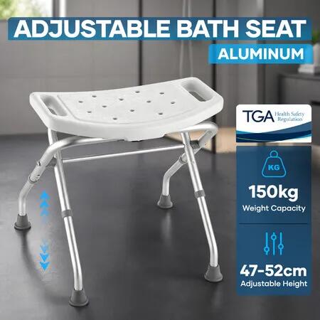 Folding Shower Chair Medical Bathtub Bath Seat Stool Bathroom Beside Mobility Adjustable Safety Seating Furniture Elderly Seniors Mobility Recovery Aid