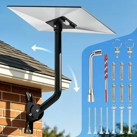 Starlink Mount Standard Gen 3/4/4X Wall Roof Mounting Adjustable Pole Bracket Outdoor Aluminium Alloy Pipe Adapter Kit for V3 Satellite Internet Dish