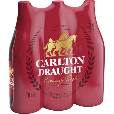 Carlton Draught Rack Pack Bottle 750mL