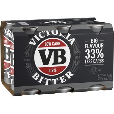 Victoria Bitter Low Carb Can 375mL