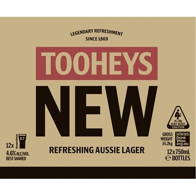 Tooheys New Bottle 750mL