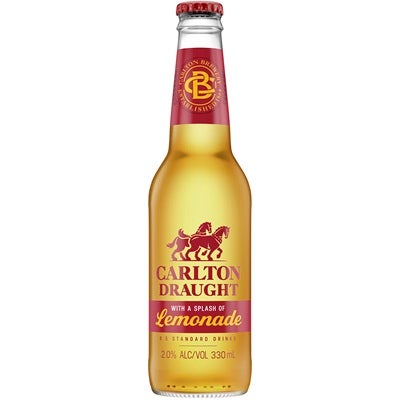 Carlton Draught Lemonade Bottle 330mL