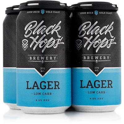 Black Hops Low Carb Lager Can 375mL