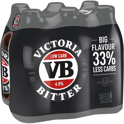 Victoria Bitter Low Carb Bottle 375mL