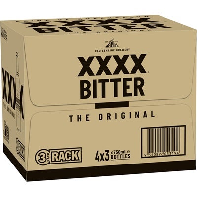 XXXX Bitter Rack Pack Bottle 750mL