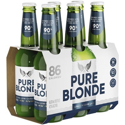 Pure Blonde Ultra Low Carb Lager Bottle 330mL