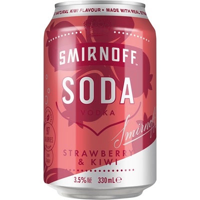 Smirnoff Soda Strawberry Kiwi Can 330mL