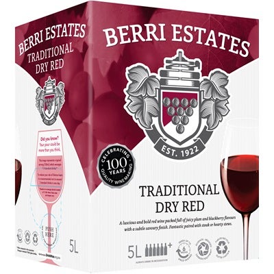 Berri Traditional Dry Red Cask 5L