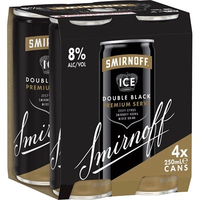 Smirnoff Ice Double Black 8% Can 250mL