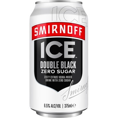 Smirnoff Ice Double Black Zero Can 375mL