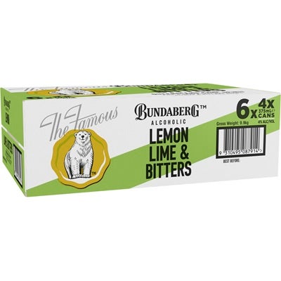 Bundaberg Alcoholic Lemon Lime Bitters Can 375ml