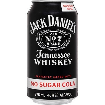 Jack Daniels & No Sugar Cola Can 375mL