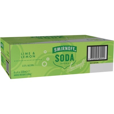 Smirnoff Soda Lemon Lime Can 330mL