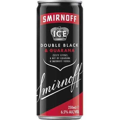 Smirnoff Ice Double Black Guarana Can 250mL