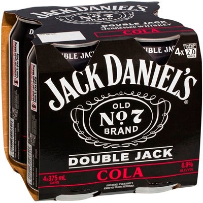 Jack Daniels Double Jack and Cola Can 375mL
