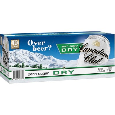 Canadian Club Zero Sugar Dry 4.8% Cans 375mL 10pk