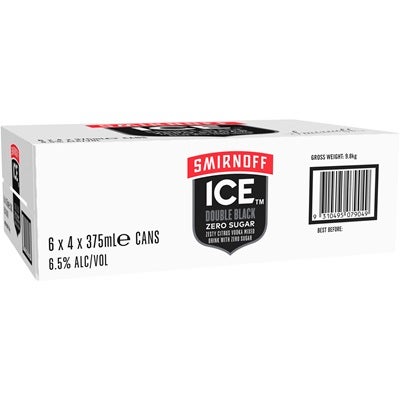 Smirnoff Ice Double Black Zero Can 375mL