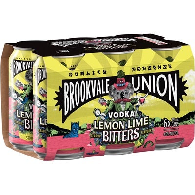 Brookvale Union Vodka Lemon Lime Bitters Can 330mL