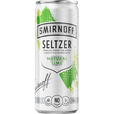 Smirnoff Seltzer Lime Can 250mL