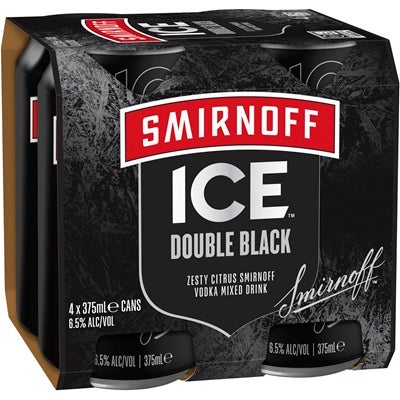 Smirnoff Ice Double Black Vodka Cans 375mL