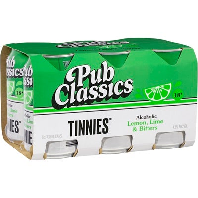 Tinnies Pub Classics Alcoholic Lemon Lime Bitters Can 330mL