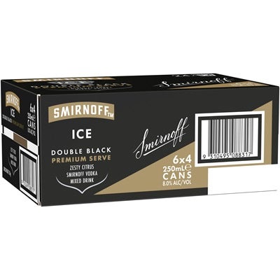 Smirnoff Ice Double Black 8% Can 250mL