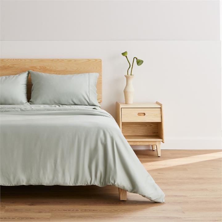 Ecosa Bamboo Bedding - Fitted sheet / Single / Glacial Green